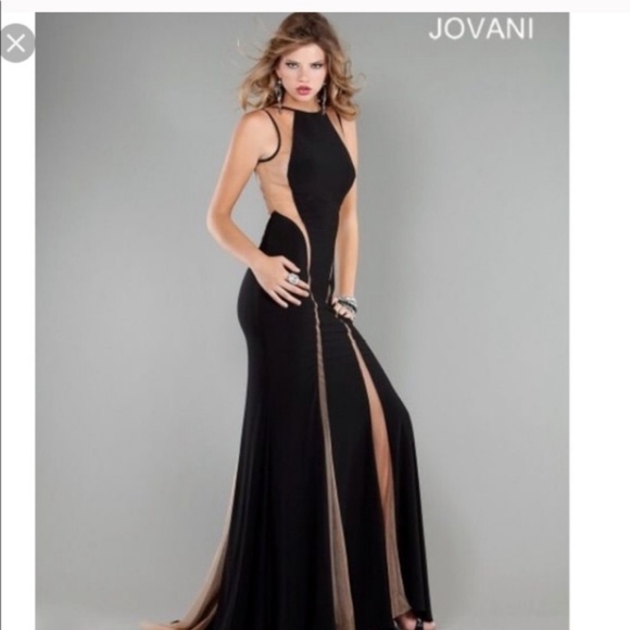 Jovani Dresses & Skirts - Jovani Black Nude Mesh Formal Gown
